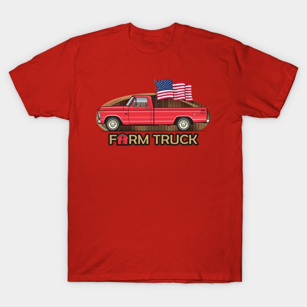 Farm Truck Red T-Shirt by JRCustoms44